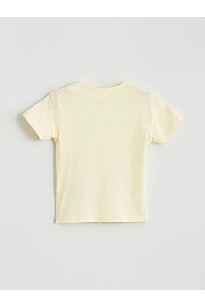 LC Waikiki Κίτρινο μπλουζάκι για κορίτσια με στάμπα Daisy Duck και λαιμόκοψη ...