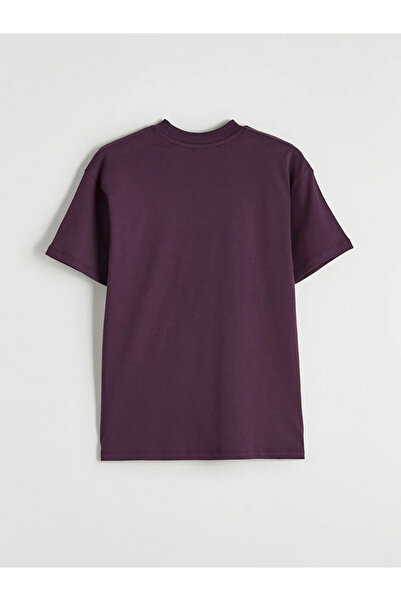 LC Waikiki Μωβ γυναικείο μπλουζάκι με λαιμόκοψη ποδηλάτου