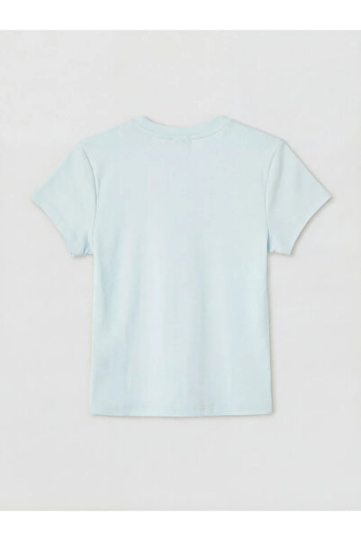 LC Waikiki Μπλε Ριχτό Γυναικείο T-Shirt