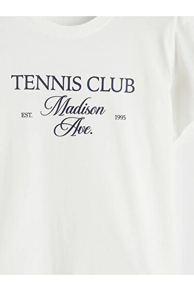 LC Waikiki Γυναικείο μπλουζάκι με λευκό λαιμόκοψη