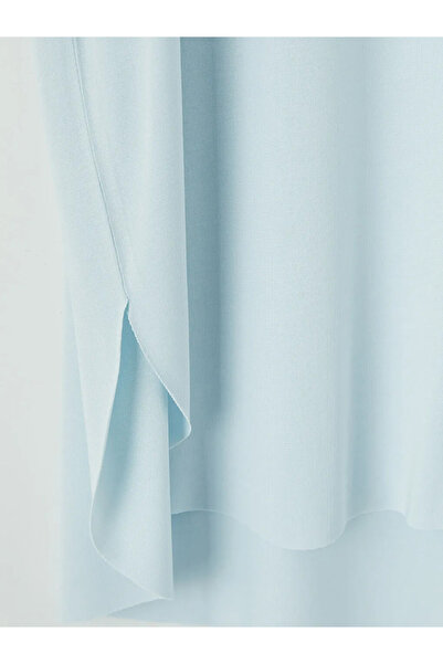 LC Waikiki Γυναικείο αθλητικό μπλουζάκι μπλε με λαιμόκοψη ποδηλάτου, oversize...