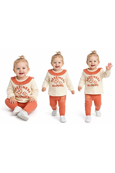 Veraura Lifestyle 6/24 Month Ribbed Combed Cotton Baby Set with Tights