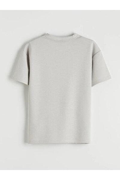 LC Waikiki Μπλουζάκι για αγόρια με γκρι στάμπα και απαλή υφή