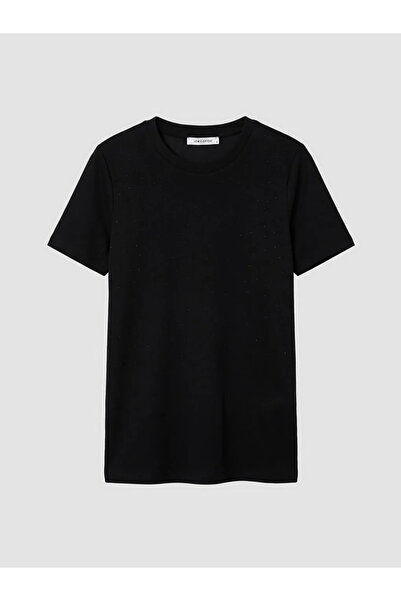 LC Waikiki Μαύρο γυναικείο μπλουζάκι με λαιμόκοψη