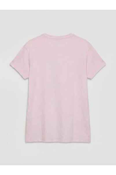 LC Waikiki Γυναικείο μπλουζάκι Lilac Crew Neck με τύπωμα