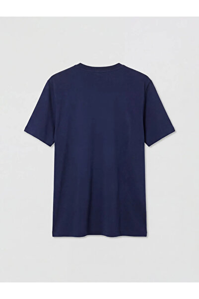 LC Waikiki Tricou pentru bărbați, albastru marin guler rotund cu imprimeu