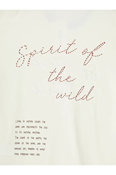 LC Waikiki Μπλουζάκι για αγόρια με στάμπα σε χρώμα εκρού με λαιμόκοψη ποδηλάτου