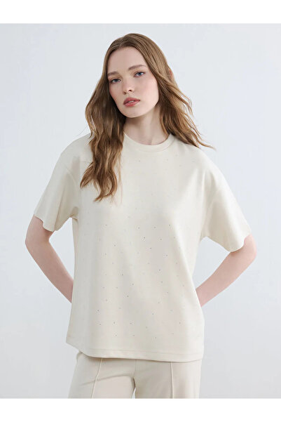 LC Waikiki Γυναικείο μπλουζάκι σε μπεζ χρώμα με απαλή υφή