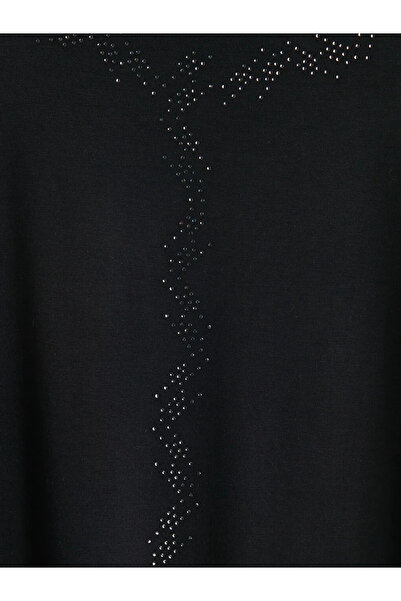 LC Waikiki Μαύρο γυναικείο μπλουζάκι με λαιμόκοψη