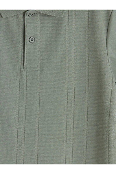 LC Waikiki Χακί μπλουζάκι με γιακά πόλο και κοντό μανίκι για αγόρια