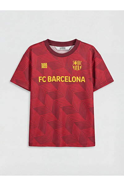 LC Waikiki Μπλουζάκι για αγόρια με στάμπα της Μπαρτσελόνας FC σε μπορντό χρώμα