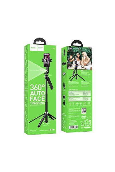 Hoco Selfie stick tripod with remote control 360 degree with auto face tracki...