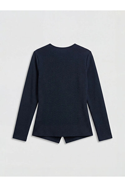 LC Waikiki Μπλούζα σε σκούρο μπλε χρώμα με διπλό γιακά και μεταλλικές απλικέ