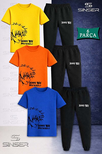 SS SİNSER Children's Sunny Boy Syh 3-Piece T-Shirt and Tracksuit Set