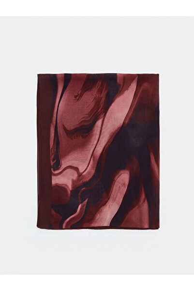 LC Waikiki Γυναικείο σάλι με μπορντό σχέδιο