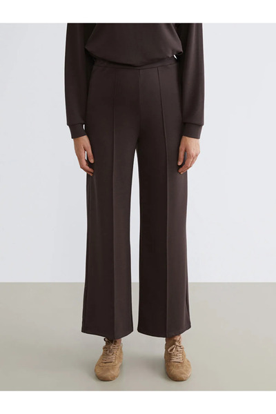 LC Waikiki Καφέ γυναικείο φούτερ με ελαστική μέση