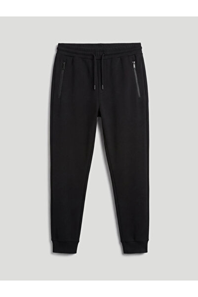 LC Waikiki Μαύρο ανδρικό αθλητικό παντελόνι Standard Fit