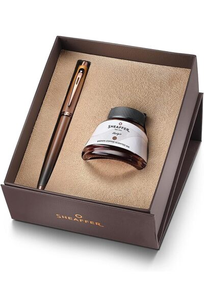 Sheaffer 100 Coffee Edition Dolma Kalem Mürekkep Hediyelik Kalem Seti ,M Uç ,...