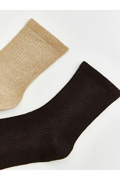 LC Waikiki Μπεζ γυναικείες κάλτσες 2 τεμαχίων