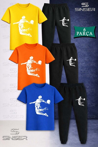 SS SİNSER Children's Basket Havara Asili Byz 3-Piece T-Shirt Tracksuit Set