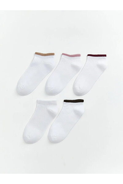 LC Waikiki Εκρού Γυναικείες Κάλτσες Μποτάκια 5 τεμαχίων