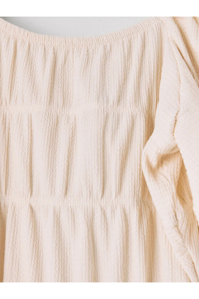 LC Waikiki Μπεζ φόρεμα για κορίτσια με λεπτομέρειες και στρώσεις