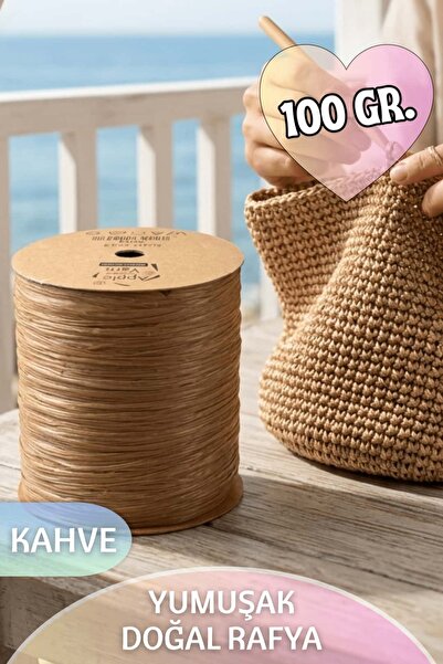 Dantelux 100 Gr. Doğal Yumuşak Örüm Rafya - Kahve