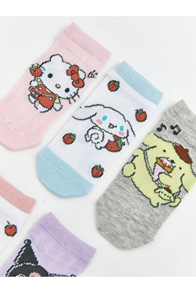 LC Waikiki Ροζ Hello Kitty με σχέδιο για κορίτσια μποτάκια κάλτσες 5 τεμαχίων