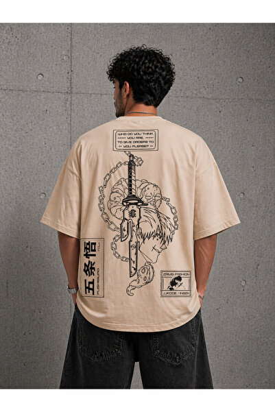 Nulivez Anime Sword Printed Oversize Unisex T-Shirt Japanese Streetwear Manga...