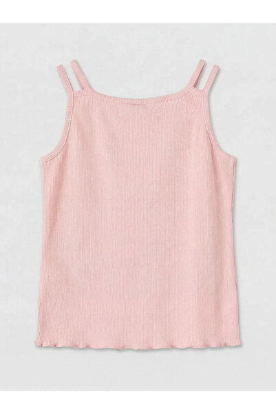 LC Waikiki Pink U-Neck Double Strap Camisole Girls' Undershirt