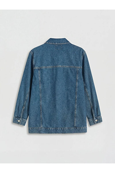 LC Waikiki Γυναικείο τζιν μπουφάν με μπλε πουκάμισο oversized