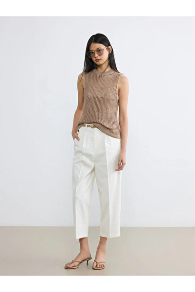 LC Waikiki Καφέ πλεκτό γυναικείο εσώρουχο με λαιμόκοψη δαντελωτή πλέξη