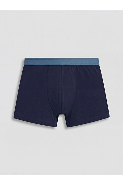 LC Waikiki Μπλε βαμβακερά εύκαμπτα ανδρικά μποξεράκια 3 τεμαχίων