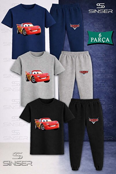 SS SİNSER Children's Simsek Macuin 3-Piece T-Shirt and Sweatpants Set in a Sq...
