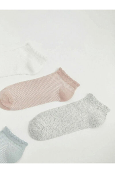 LC Waikiki Εκρού Γυναικείες Κάλτσες με Βολάν, Συσκευασία 5 τεμαχίων