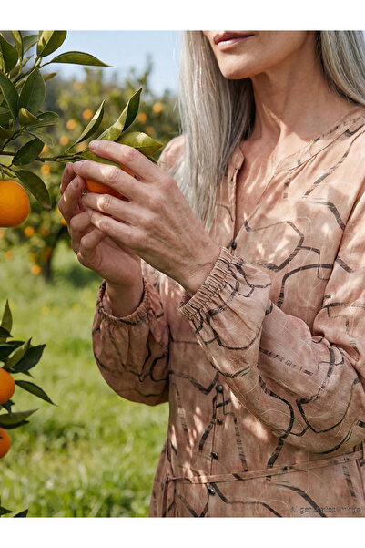 LC Waikiki Φόρεμα Belmando με ροζ σχέδια και ζώνη