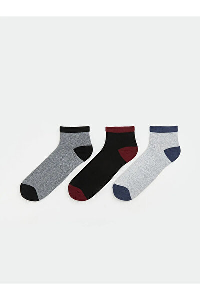 LC Waikiki Anthracite Patterned Men's Socks 3-Piece Set