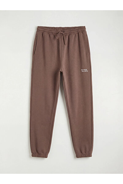 LC Waikiki Καφέ με τύπωμα Παντελόνι Φόρμας για Αγόρια Παντελόνι jogger