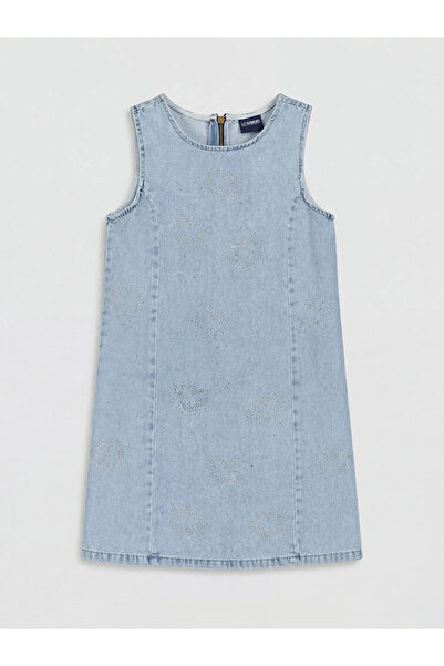 LC Waikiki Φόρεμα τζιν για κορίτσια με μπλε πέτρες