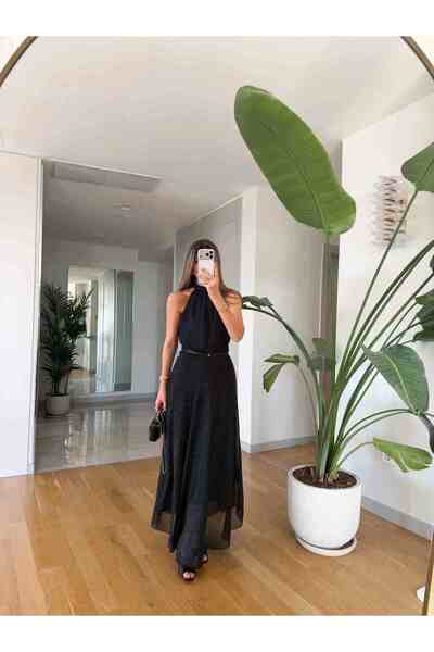 QİMYA BUTİK KEYYMOD Γυναικείο ΦΟΡΕΜΑ με λαιμόκοψη halter, με επένδυση, με μικ...