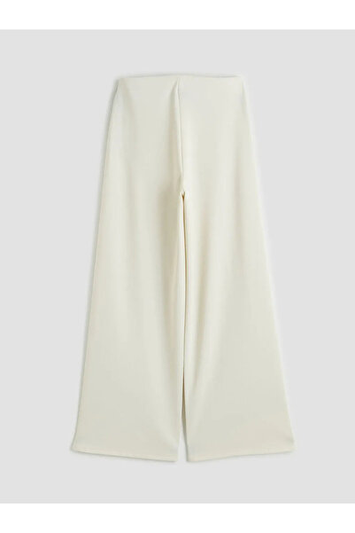 LC Waikiki Γυναικείο παντελόνι με ελαστική μέση σε μπεζ χρώμα