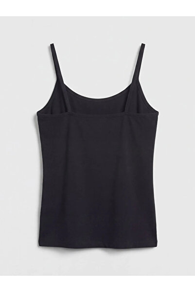 LC Waikiki Μαύρο γυναικείο φανελάκι με λαιμόκοψη U και λουράκια