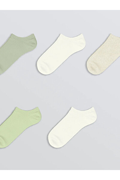 LC Waikiki Πράσινες γυναικείες κάλτσες sneaker, συσκευασία 5 τεμαχίων