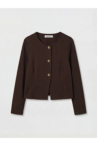 LC Waikiki Καφέ γυναικείο μπουφάν με λαιμόκοψη ποδηλάτου