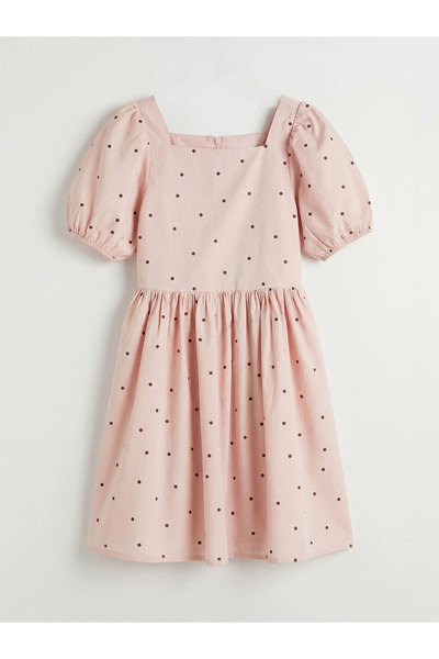 LC Waikiki Ροζ φόρεμα για κορίτσια, σετ Πουά τεμαχίων