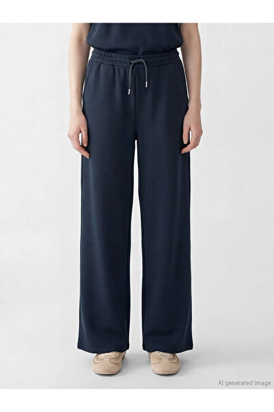 LC Waikiki Γυναικεία φόρμα Anthracite Wide Leg Soft Touch