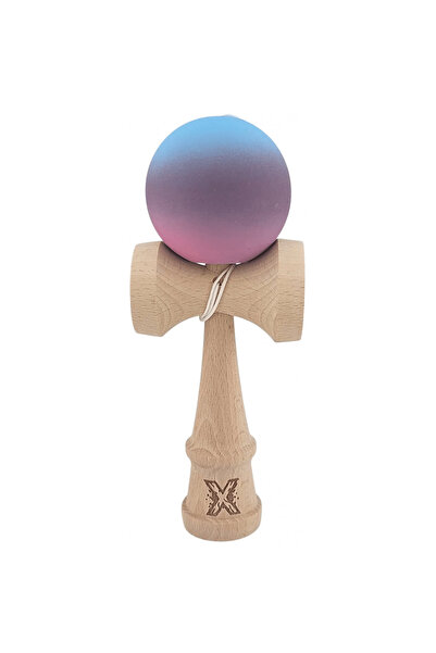 OEM Kendama X, 18 cm, Rubber Grip, Gradient Albastru deschis/Mov/Roz