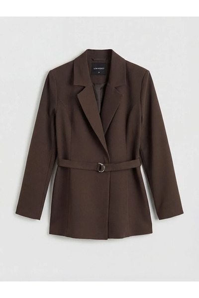 LC Waikiki Γυναικείο μπλέιζερ με καφέ ζώνη στη μέση