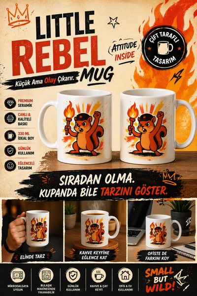 Rabona Fashion Little Rebel Squirrel Design Mug