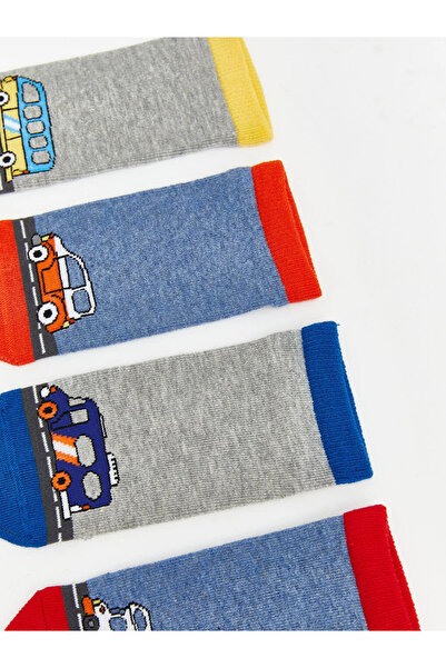 LC Waikiki Σετ 7 τεμαχίων με μικτά εμπριμέ μποτάκια και κάλτσες για αγόρια